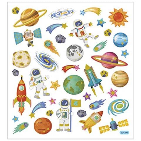 Stickers, Foglio 15x16,5 Cm, 41 Pz, Spazio, 1fgl. - Foto 1