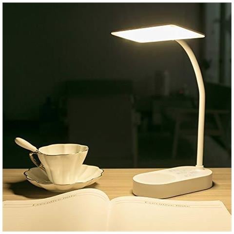 Ricaricabili 2 Batterie Powered Led Desk Table Lamp 3 Colori Dimmerabili 6 Luminosit Del Libro Di Lettura Della Luce Per I Bambini Di Studio Da Letto Comodino Testata Schermo Regolabile Porta Usb Di Ricarica - Foto 1