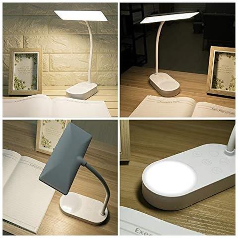 Ricaricabili 2 Batterie Powered Led Desk Table Lamp 3 Colori Dimmerabili 6 Luminosit Del Libro Di Lettura Della Luce Per I Bambini Di Studio Da Letto Comodino Testata Schermo Regolabile Porta Usb Di Ricarica - Foto 4