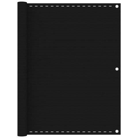 Paravento da Balcone Nero 120x500 cm in HDPE - Foto 1