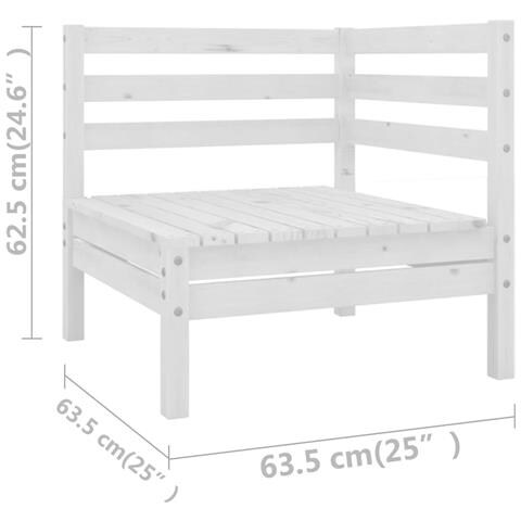 Set Divani Da Giardino 8 Pz Bianco In Legno Massello Di Pino - Foto 2
