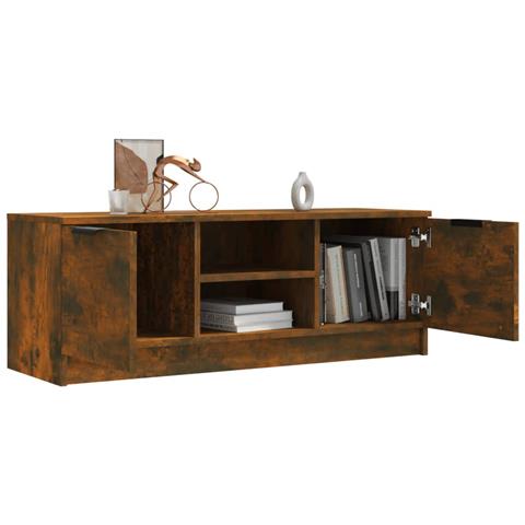 Mobile Tv Rovere Fumo 102x35x36,5 Cm In Legno Multistrato - Foto 2