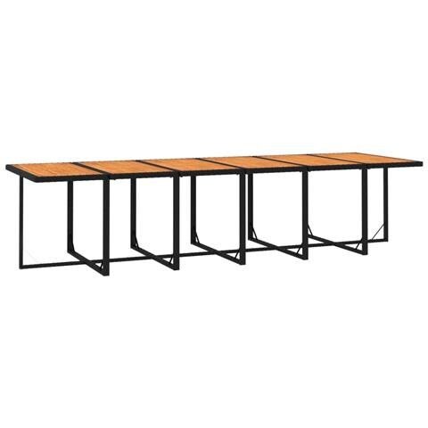 Set Da Pranzo Per Giardino 13 Pz Con Cuscini In Polyrattan Nero - Foto 2