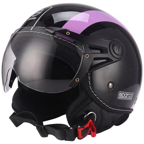 Casco Moto Sp501 Taglia Xl Con Visiera Antigraffio Viola E Nero - Foto 1