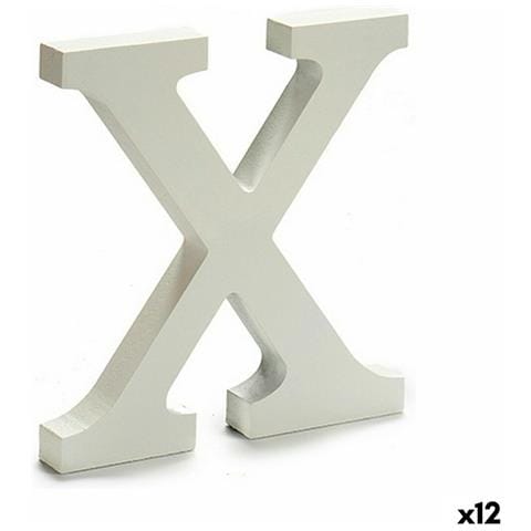 Lettera X Legno Bianco (1,8 X 21 X 17 Cm) (12 Unità) - Foto 1