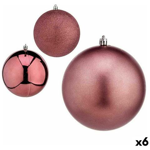 Set Di Palline Di Natale Rosa Plastica Ø 12 Cm (6 Unità) - Foto 1