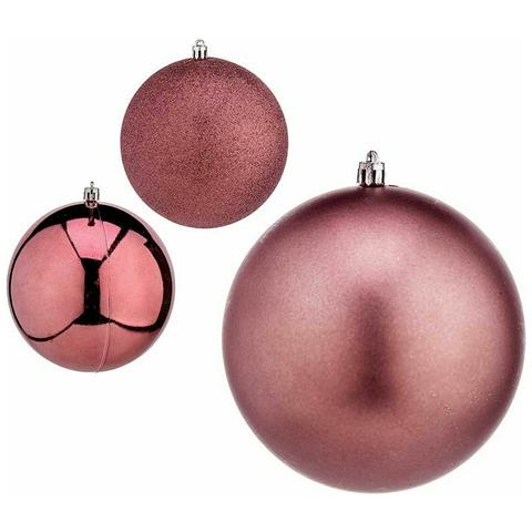 Set Di Palline Di Natale Rosa Plastica Ø 12 Cm (6 Unità) - Foto 2