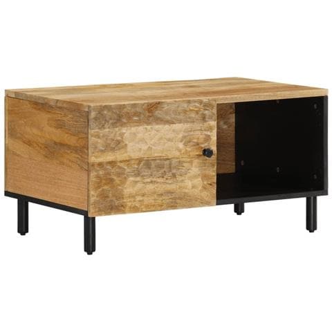 Tavolino Da Salotto 80x50x40 Cm Legno Massello Di Mango - Foto 1