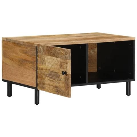Tavolino Da Salotto 80x50x40 Cm Legno Massello Di Mango - Foto 2