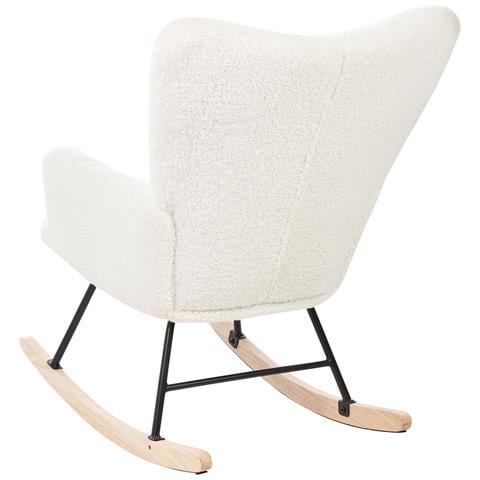 Sedia A Dondolo Bouclé Bianco Oulu - Foto 8