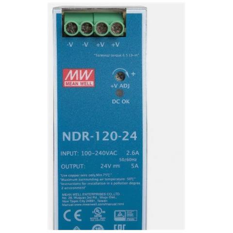 Alimentatore Switching 24V NDR-120-24 Uscite per Guida DIN - Foto 2