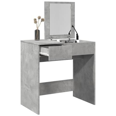 Toeletta Con Specchio Grigio Cemento 73x46,5x120 Cm - Foto 1