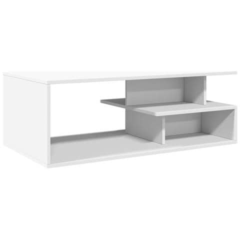 Tavolino Da Salotto Bianco 102x55x35 Cm In Legno Multistrato - Foto 2