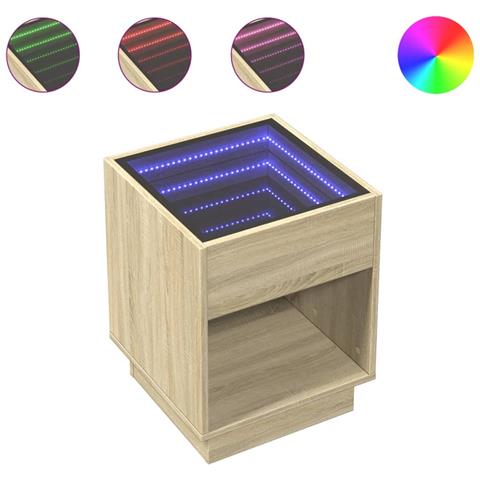 Comodino Con Led Infinity Rovere Sonoma 40x40x50 Cm - Foto 2