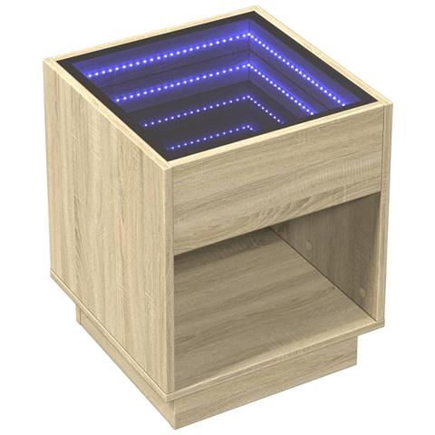 Comodino Con Led Infinity Rovere Sonoma 40x40x50 Cm - Foto 3