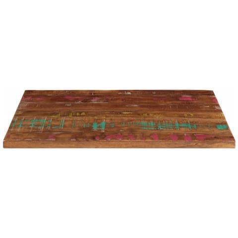 Piano Tavolo 80x60x3,8 Cm Rettangolare In Massello Di Recupero - Foto 3