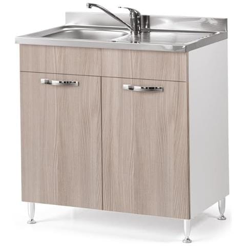 Mobile Sottolavello Mobiletto Base Per Cucina Componibile 2 Ante Olmo 80x50x85cm - Foto 1