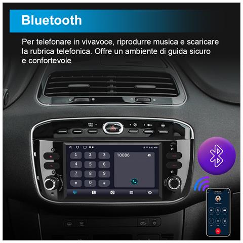 Android 13 Autoradio 1 Din Per Fiat Punto Evo (2012-2017) Car Radio (2+32gb) Con Carplay /android Auto Bt Wifi Gps Fm Rds Comandi Al Volante - Foto 2