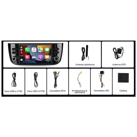 Android 13 Autoradio 1 Din Per Fiat Punto Evo (2012-2017) Car Radio (2+32gb) Con Carplay /android Auto Bt Wifi Gps Fm Rds Comandi Al Volante - Foto 7
