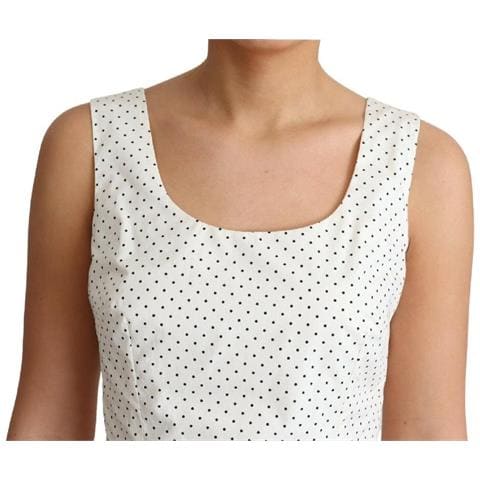 Abito A Trapezio In Cotone Bianco A Pois - It42-m - Foto 5