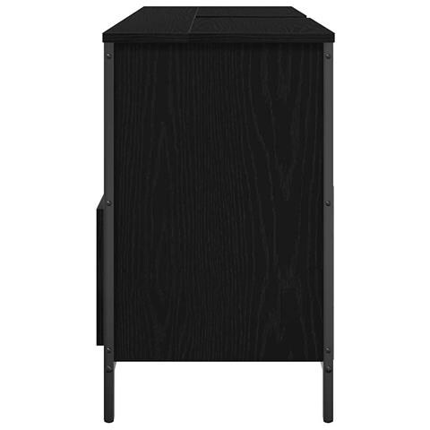 Mobile Lavabo da Bagno con Cassetti Rovere Nero 90x34,5x60 cm - Foto 2