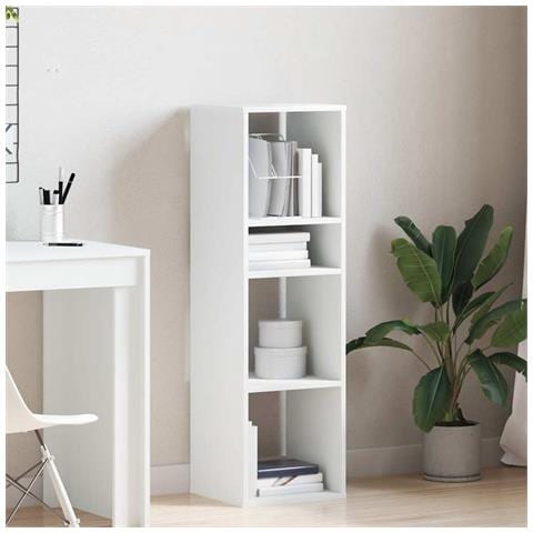 Libreria Bianca 34x31x112 Cm In Legno Multistrato - Foto 3