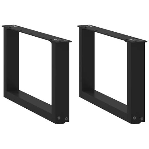 Gambe Tavolino Da Caffè A U 2 Pz Nero 50x(30-31) Cm In Acciaio - Foto 1