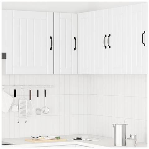 Pensile Da Cucina Ad Angolo Kalmar Bianco In Legno Multistrato - Foto 3