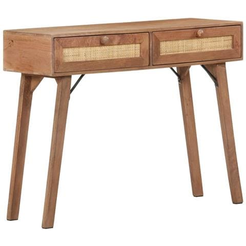 Tavolo Consolle 100x35x76 Cm In Legno Massello Di Mango - Foto 2