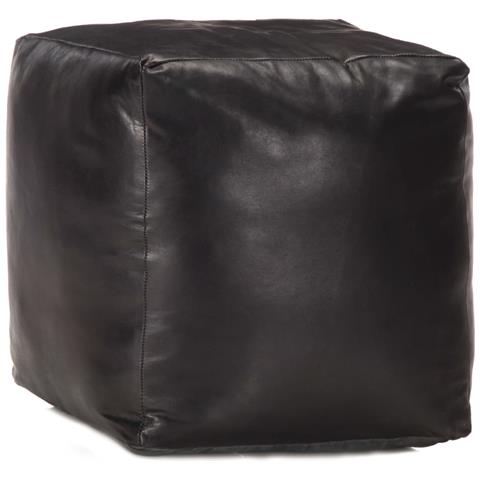 Lusso Casadino -  Pouf Nero 40x40x40 Cm In Vera Pelle Di Capra - Foto 2