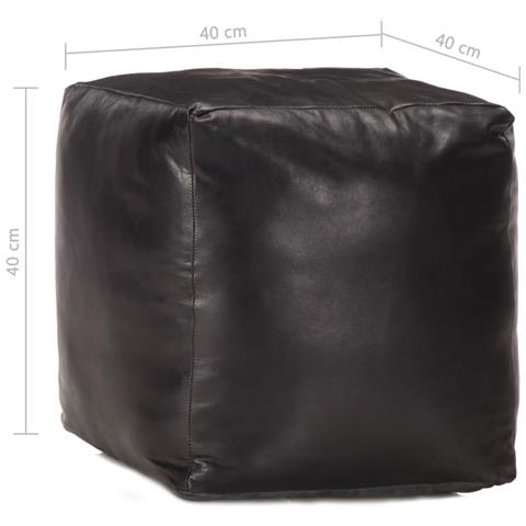 Lusso Casadino -  Pouf Nero 40x40x40 Cm In Vera Pelle Di Capra - Foto 4