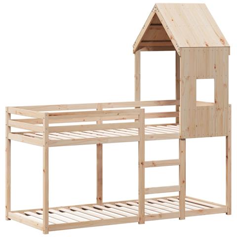 Letto A Castello Senza Materasso 90x200cm Massello Pino - Foto 2