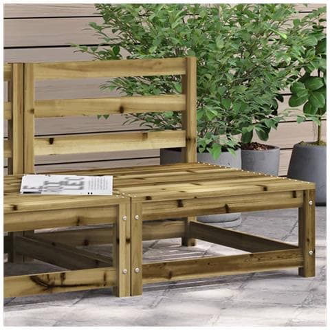 Lusso Casadino - Divano Da Giardino Senza Braccioli 70x70x67 Cm Pino Impregnato - Foto 8