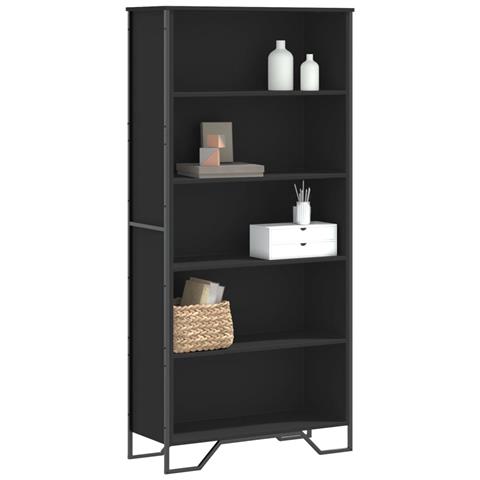 Lusso Casadino -  Libreria Nera 80x31x169 Cm In Truciolato - Foto 8