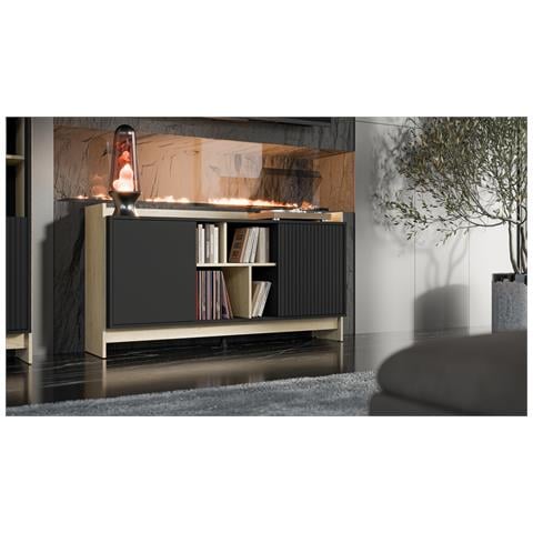 Cassettiera PORTO 2D 150x38x77 rovere /nero - Foto 2