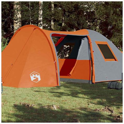 Tenda Familiare a Cupola 6 Persone Arancione Impermeabile - Foto 1