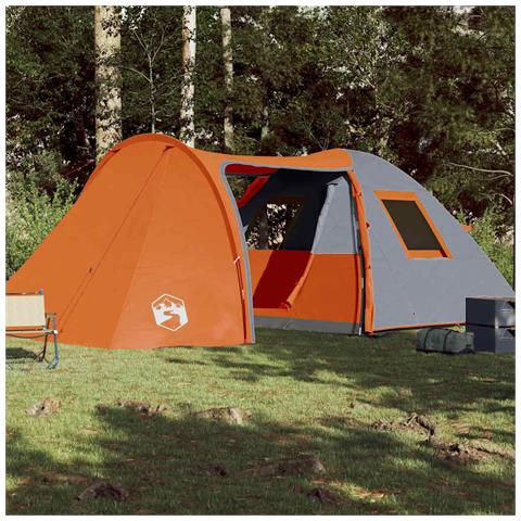 Tenda Familiare a Cupola 6 Persone Arancione Impermeabile - Foto 2