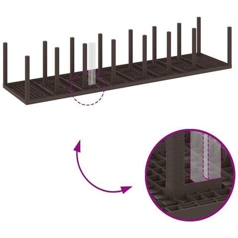 Set da Pranzo per Giardino 15 pcs Marrone Rattan Polt - Foto 9