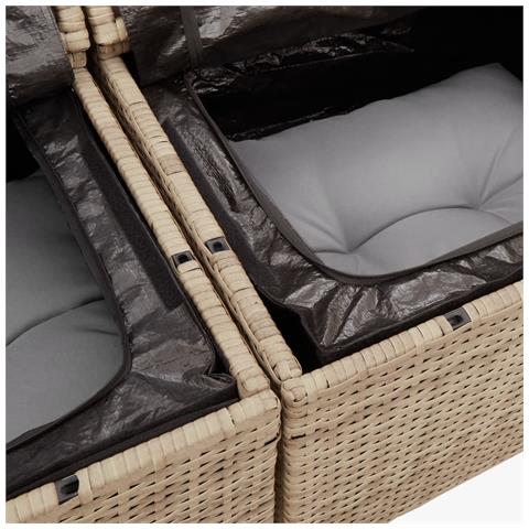 Divano da Giardino con Cuscini a 2 Posti Beige in Polyrattan - Foto 9