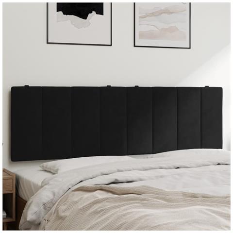 Cuscino Testiera Nero 160 cm in Velluto - Foto 2