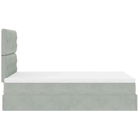 Struttura Letto Pouf con Materassi 120x190 cm Velluto - Foto 9