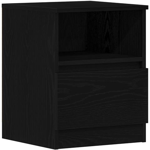 Comò da letto 2 pezzi Nero e Rovere 40x40x50 cm in legno ingegnerizzato - Foto 1