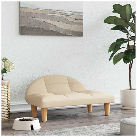 Lettino per Cani Crema 70x52x30 cm in Tessuto - Foto 2