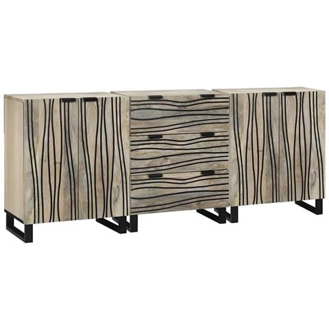 Set di mobili per il bagno 3 pcs Bianco 180 x 33 x 75 cm - Foto 1