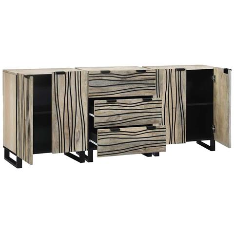 Set di mobili per il bagno 3 pcs Bianco 180 x 33 x 75 cm - Foto 2