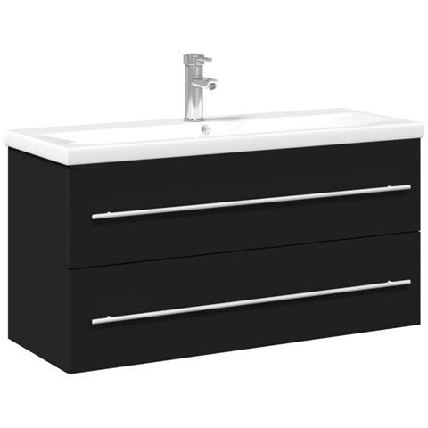 Mobile da Bagno con Lavabo Integrato Nero - Foto 1