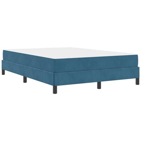 Letto box spring con materasso Blu Scuro 140 x 190 cm Velluto - Foto 1