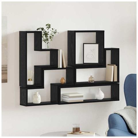 Cubo da Parete Rovere nero 96 x 12 x 64 cm Legno multistrato - Foto 2