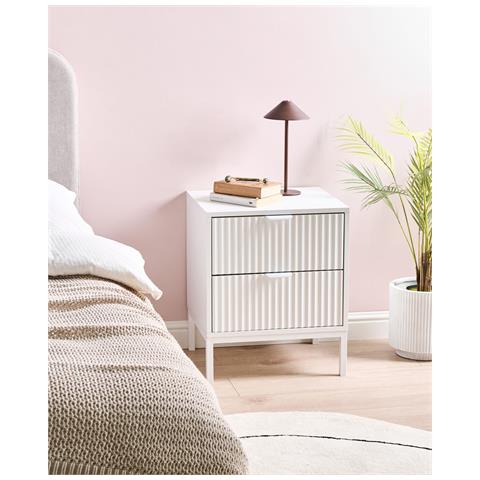 Comodino 2 Cassetti Adelaide Bianco - Foto 1