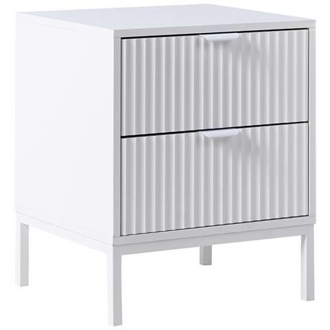 Comodino 2 Cassetti Adelaide Bianco - Foto 2